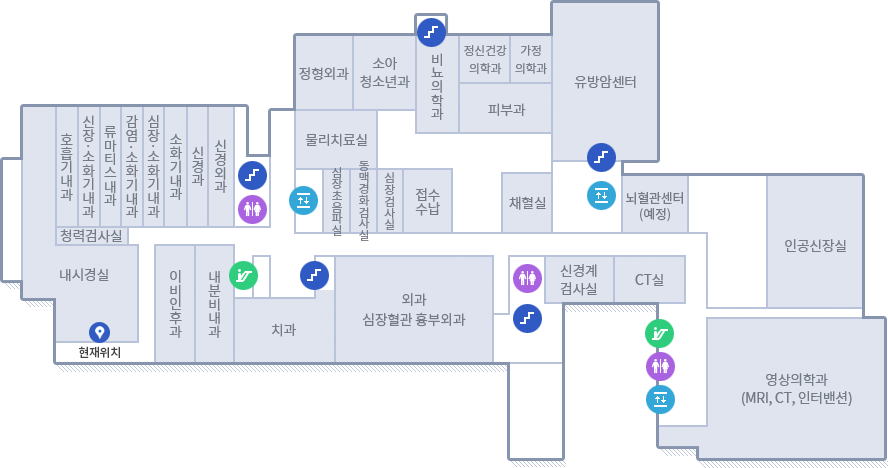 원자력병원 2층 위치안내도